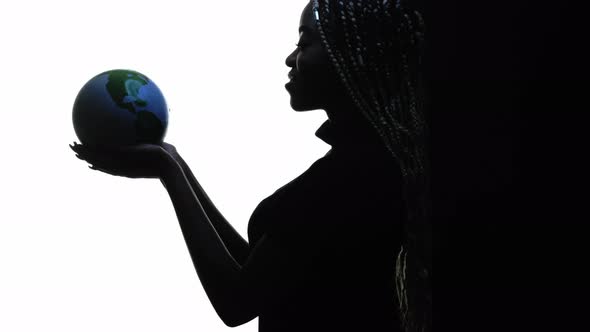 Safe Planet Silhouette Black Woman Ecology Problem