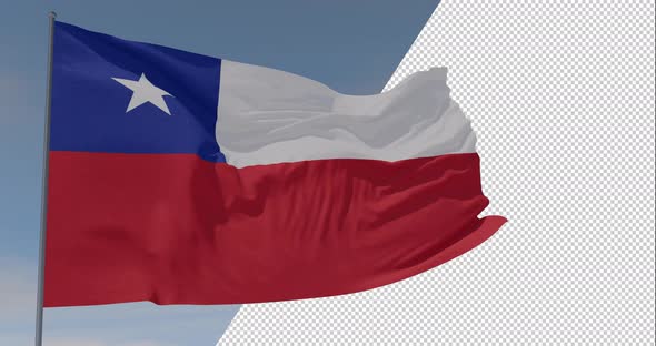 flag Chile patriotism national freedom, seamless loop, alpha channel