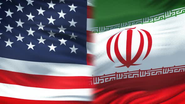 United States and Iran Handshake, International Friendship, Flag Background