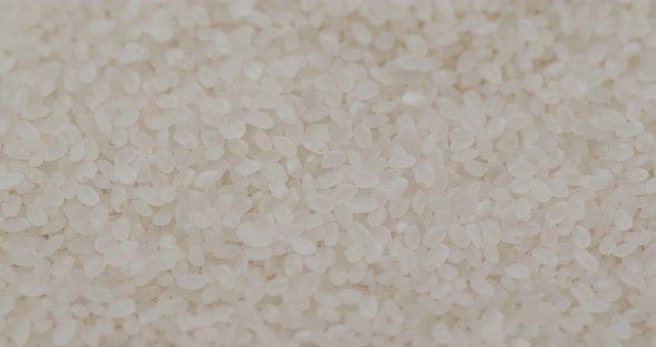 Stack of white rice close up