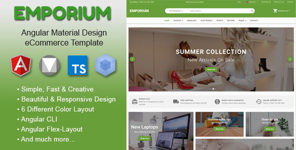 Emporium - Angular 19 Material Design eCommerce Template