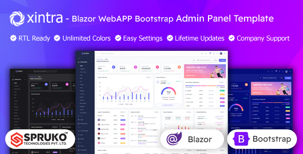 Xintra - WebApp Bootstrap Blazor Dashboard Template