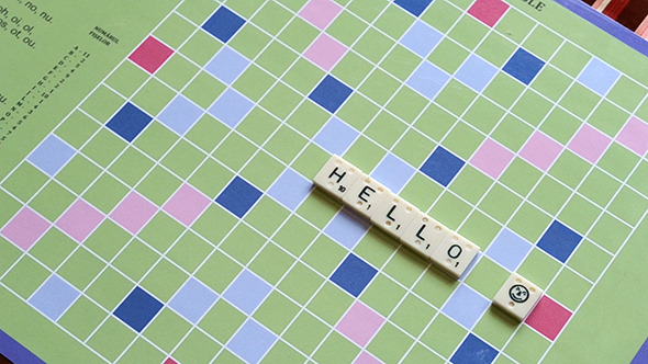 Hello Scrabble Board Game Message