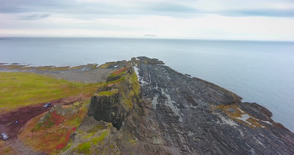 Cape Kekurskiy, Russia. Coast of the Arctic Ocean. Aerial