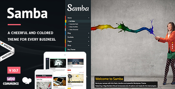 Samba - Colored WordPress Theme