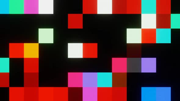 Pattern of bouncing multi-colored squares Looped endless animation 02