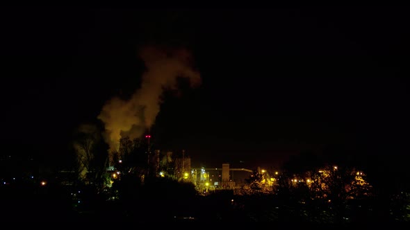 Timelapse of factory smoke through chimney