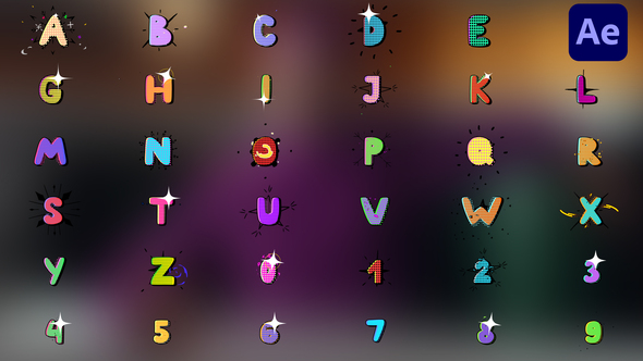 Comics Animated Alphabet Typeface for After Effects