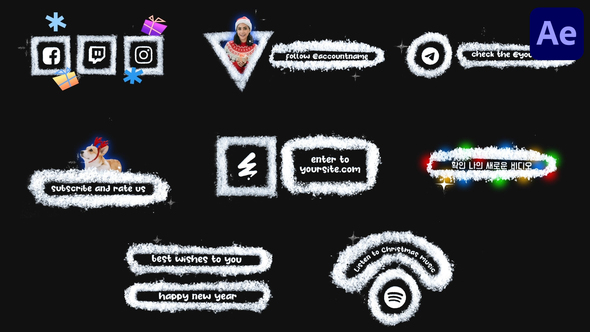 Stop Motion Snow Social Media Lower Thirds | After Effects alt