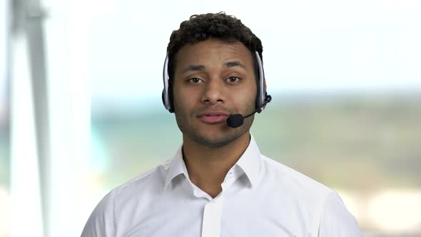 Male Technical Support Operator in Headset.