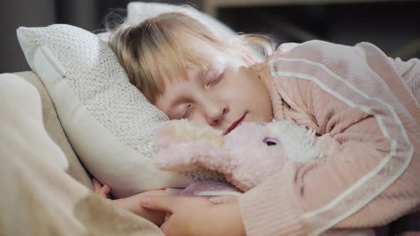 Baby Sleeps with Her Favorite Plush Toy