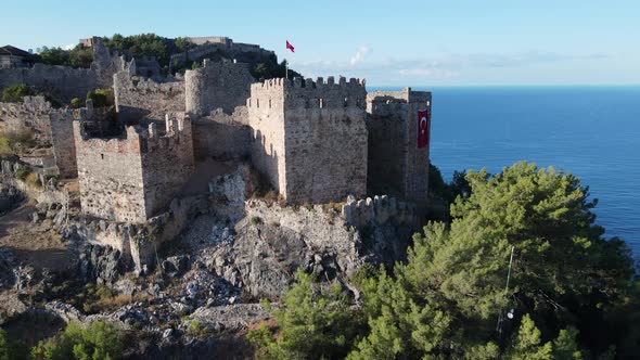 Aerial View Alanya Castle  Alanya Kalesi