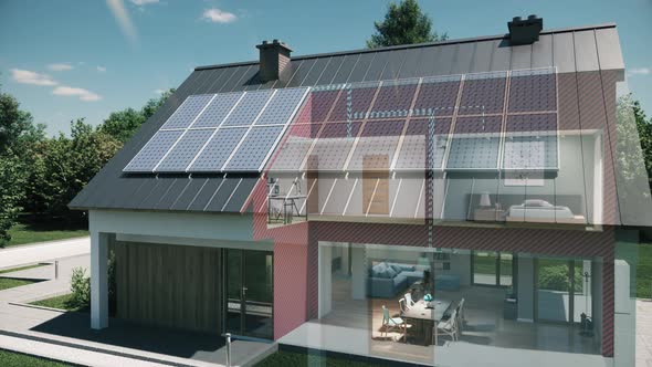 House Electric System Diagram. Solar Cell System Diagram