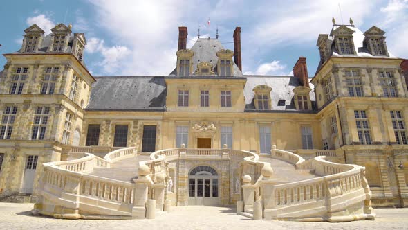 The Castle of Fontainebleau. Royal chateau de Fontainebleau in France