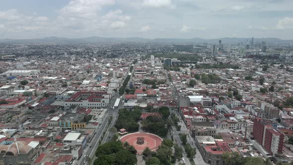 aerial View of main park of Puebla