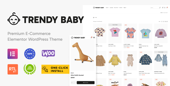 Trendy Baby - Children and Kids Store WordPress Theme