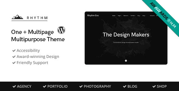 Rhythm - Clean Minimalist One & Multipage WordPress Theme