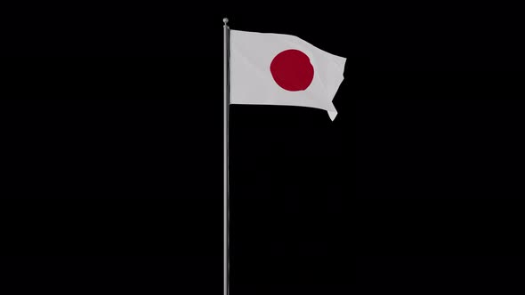 Japan Flag Pole Loops With Alpha