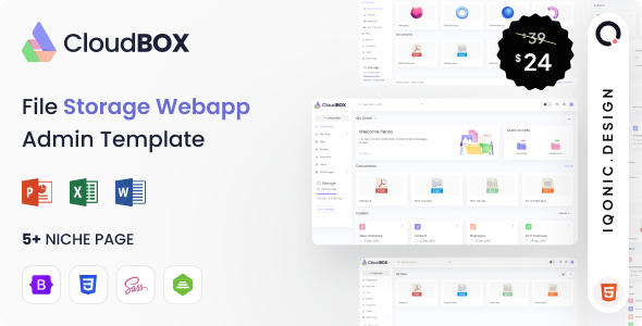 CloudBox | File Storage Admin Dashboard Template (VueJS, HTML)