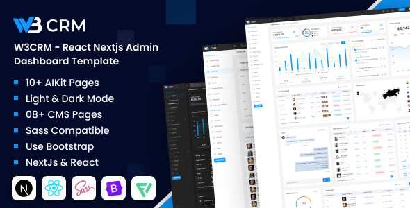 W3CRM – React Next Js Admin Dashboard Template – 0 Sold!