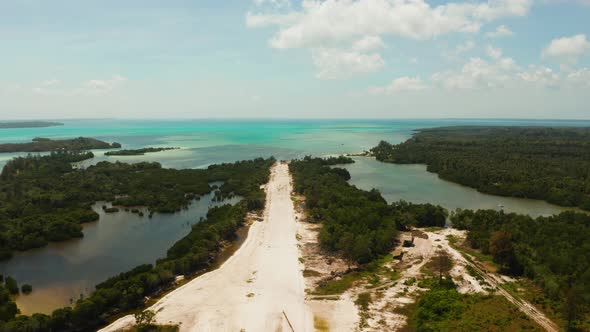 Construction of the Airport on a Tropical Island