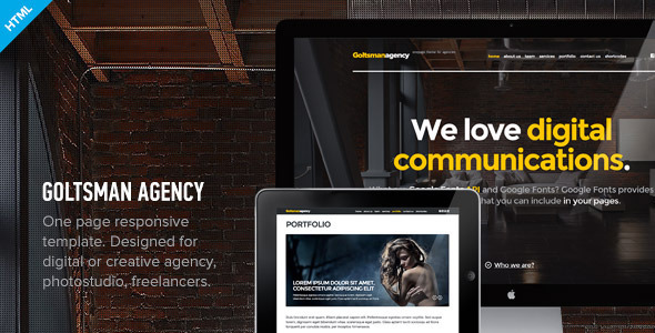 Goltsman Agency - One Page Responsive Template