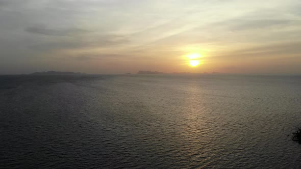 Beautiful sunset on the tropical beach and sea