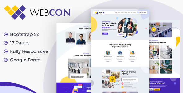 Webcon – Web Design Agency HTML Template – 0 Sold!