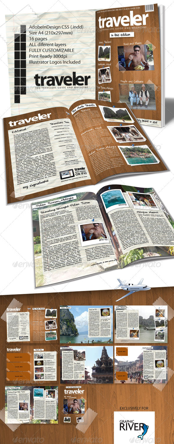 Traveler Magazine Indesign Template