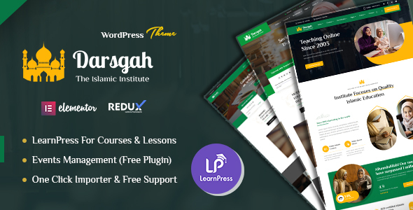 Darsgah - Islamic Institute & Education WordPress Theme + RTL