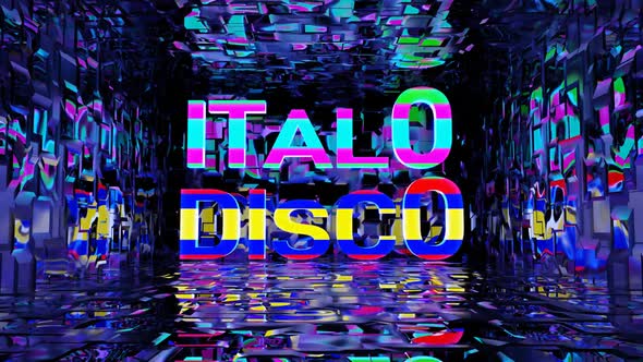 Vj Loop Animation Of Multicolored Jumping Letters Italo Disco 02