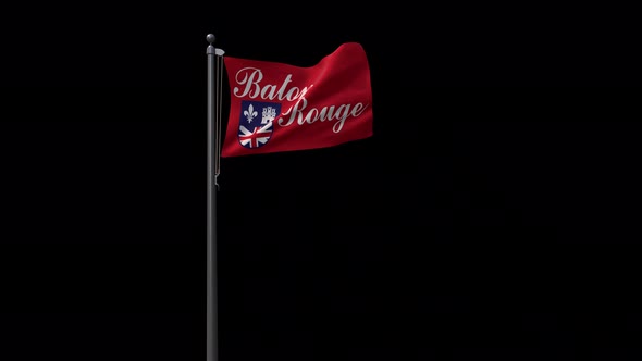 Baton Rouge City Flag With Alpha 4K