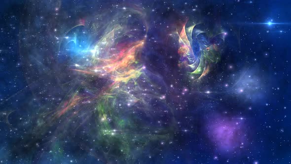 Colorful Fractal Galaxy Space Loop Background