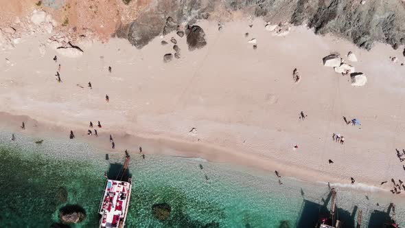 View From the Top to the Transparent Turquoise Waters of the Turkish Maldives of the Island of