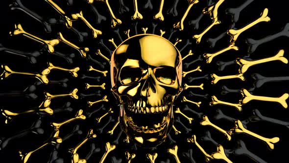 Golden Pirate Skull 4K