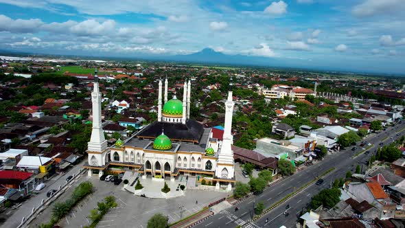Aerial view of Baiturrahman Sukoharjo Grand Mosque