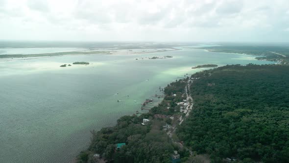 Landing in the amazing Bacalar Lagoon in Mexico