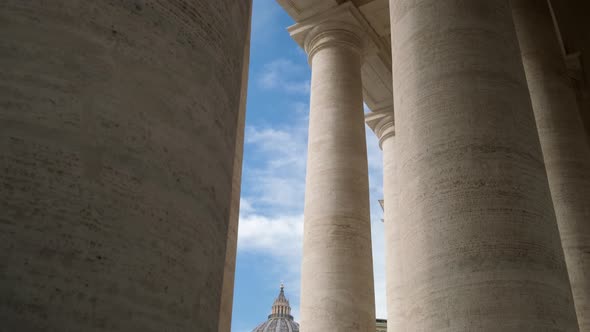 Saint Peter's Basilica view between columns.
