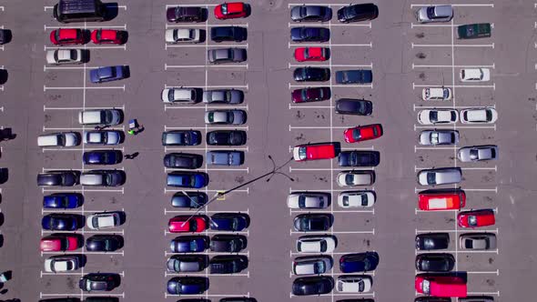 Parking Near the Store View From the Drone