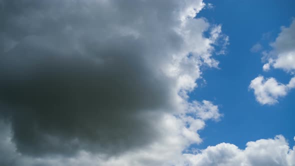 Clouds Move Smoothly in the Blue Sky. Timelapse