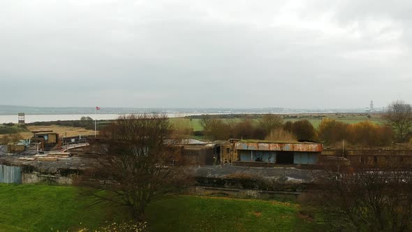 The historic Coalhouse Fort in Essex, England. Drone footage.