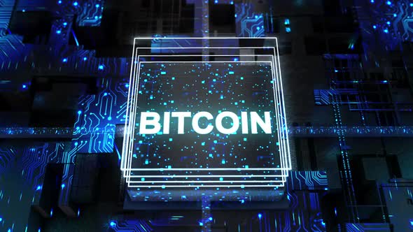 Digital Abstract Board Background Bitcoin