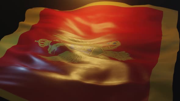 Montenegro Flag Low Angle View