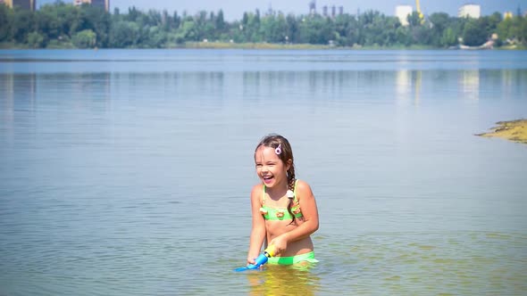 Girl Play with Water