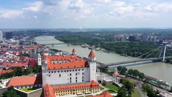 Aerial view of Bratislava Castle in Slovakia