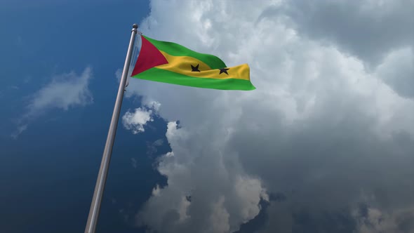 Sao Tome And Principe Flag Waving 4k