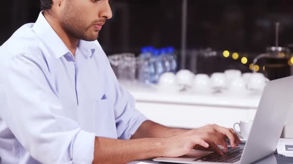 Businessman working on laptop