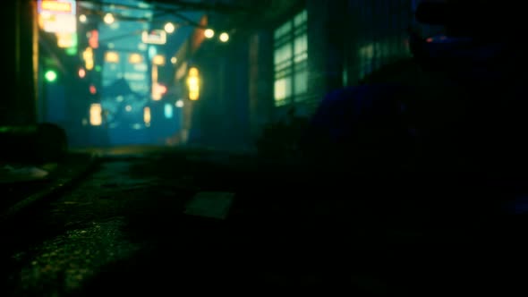 Bokeh Lights on Night Street in Asia alt