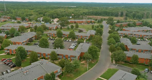 Panorama View Residential Neighborhood Apartment Complex in American Town in Sayreville New Jersey