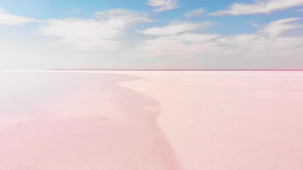 Pink Tuz Salt Lake In Turkey